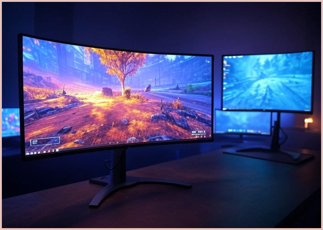 34인치 울트라와이드 커브드 게이밍 모니터 165Hz UWQHD 4k, 27인치 모니터 180Hz FHD, 커브드 컴퓨터 화면, Gawfolk 특가 할인중 - 이미지 1