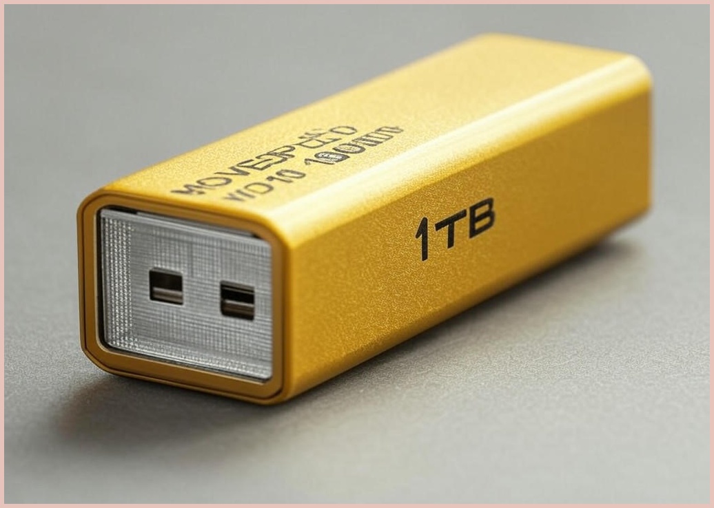 MOVESPEED WD10 1090MB/s USB 3.2 Gen2 C타입 플래시 드라이브 듀얼 인터페이스 외장SSD, 금속 재질, 노란색, 1TB - 이미지 1