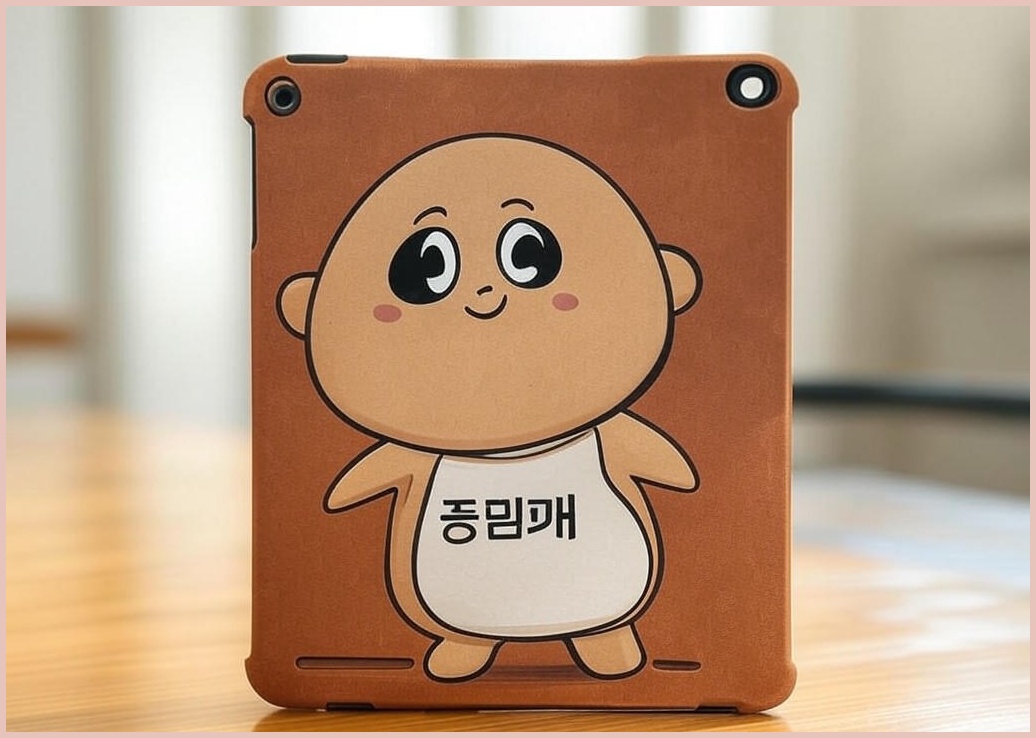 김하찬 플러피 하찬 아이패드 태블릿 파우치 11인치 브라운, 11inch - 이미지 1